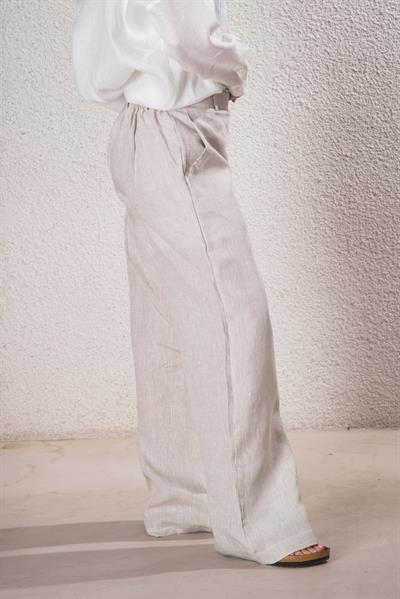 Kadın %100 Keten Natural Pantolon