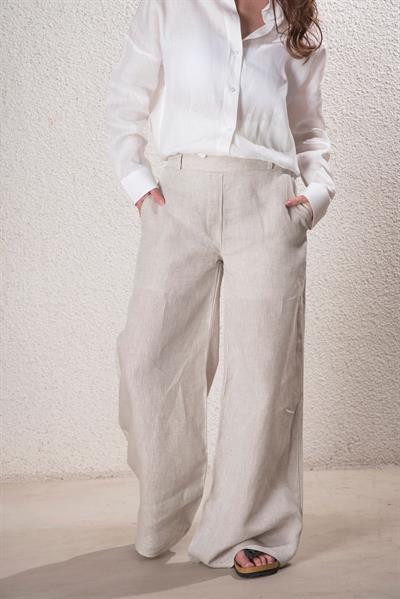 Kadın %100 Keten Natural Pantolon