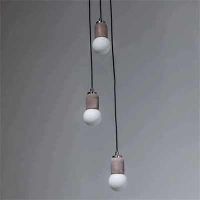 Kahverengi Silindir Beton 3lü Sarkıt Aydınlatma