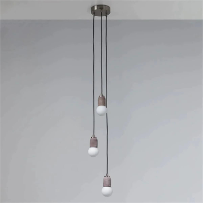 Kahverengi Silindir Beton 3lü Sarkıt Aydınlatma