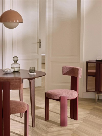 Katya Masif Ahşap Sandalye Döşemeli Bordo