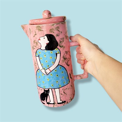 Kızlı Kedili Sürahi 