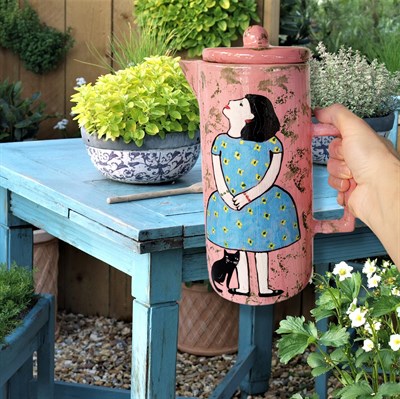 Kızlı Kedili Sürahi 