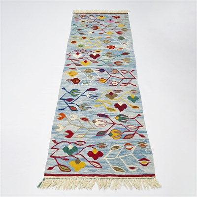 Lale Motifli El Dokuma Uşak Kilim Yolluk 60x175 cm