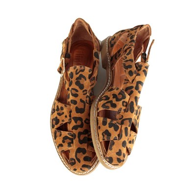 Leopar Kadın Süet Sandalet