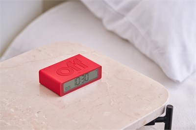 Lexon Flip Mini Şarj Edilebilir Alarm Saat Açık Kırmızı