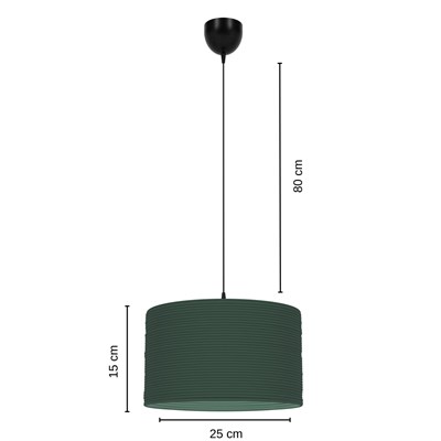 Loop El Yapımı Dekoratif Tasarım Jüt Avize (Yeşil, 520gr.)