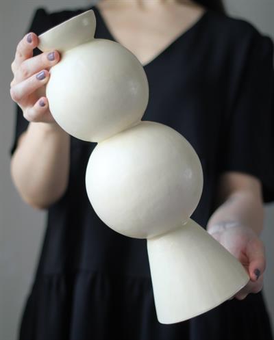 Matte Seramik Vazo-Krem