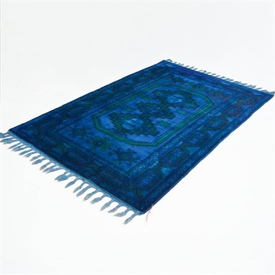 Mavi Renk Vintage Geleneksel Kars Halısı 130x215 cm