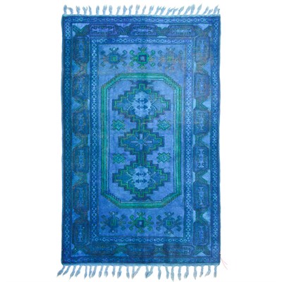Mavi Renk Vintage Geleneksel Kars Halısı 130x215 cm