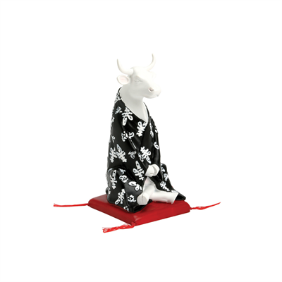 Meditating Cow - El Yapımı Dekoratif İnek Figürü