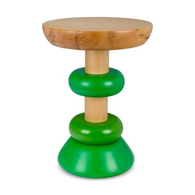 Memphis Ahşap ve Renkli Yan Sehpa