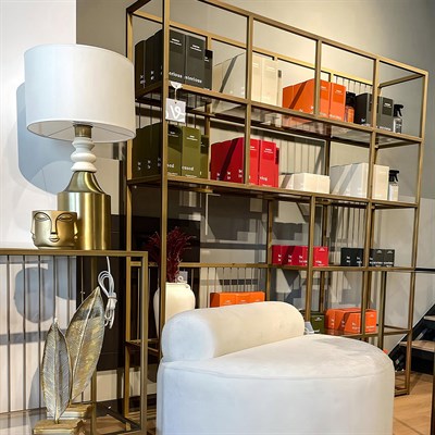 Moena Studio Mikonos Eskitme Abajur – Krem Kumaş Başlıklı Modern Tasarım