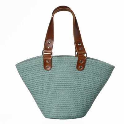 Muffin - Deri Detaylı Mint Çanta