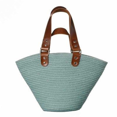Muffin - Deri Detaylı Mint Çanta
