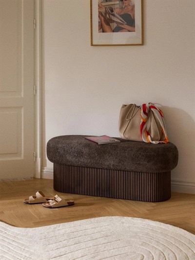 Nala Depolama Alanlı Modern Kumaş Kaplı Bench