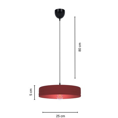 Nest El Yapımı Dekoratif Tasarım Jüt Avize M (Kırmızı, 300gr.)