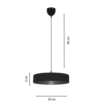 Nest El Yapımı Dekoratif Tasarım Jüt Avize M (Siyah, 300gr.)