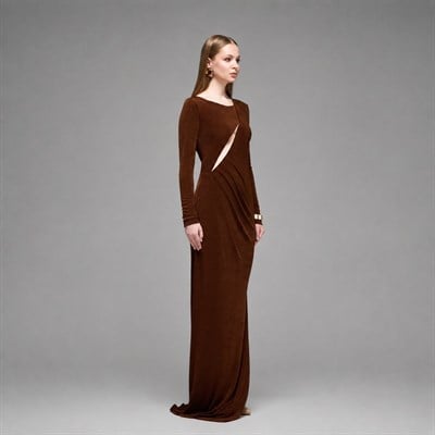 Neve Cut-out Detailed & Draped Maxi Dress