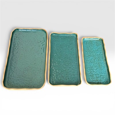 Ocean Teal Shoreline Stoneware Servis Seti