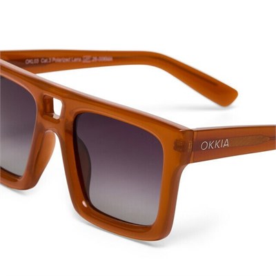 Okkia Club Vulcano Siyah Lens Polarize Güneş Gözlüğü Bal Rengi