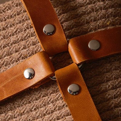 Pie - Deri Detaylı Bej Çanta