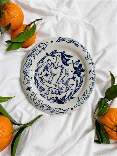 Rabbit Artplate Seramik Tabak