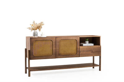 Rattan Konsol Ahşap Gövde Masif Ayak