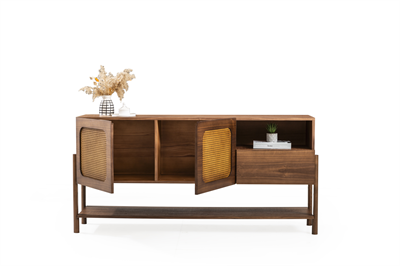 Rattan Konsol Ahşap Gövde Masif Ayak