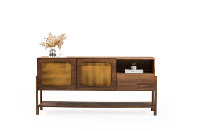 Rattan Konsol Ahşap Gövde Masif Ayak