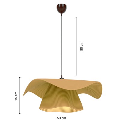 Rhythm El Yapımı Dekoratif Tasarım Jüt Avize L (Sarı, 1050gr.)