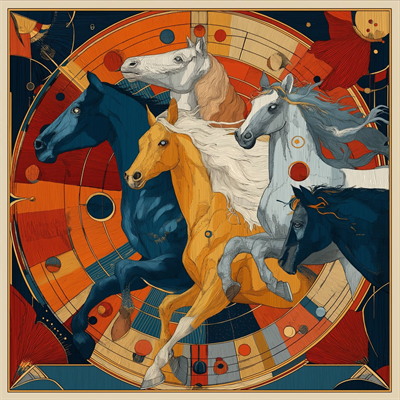 Rythme du Cheval İpek Fular | Pure Paris