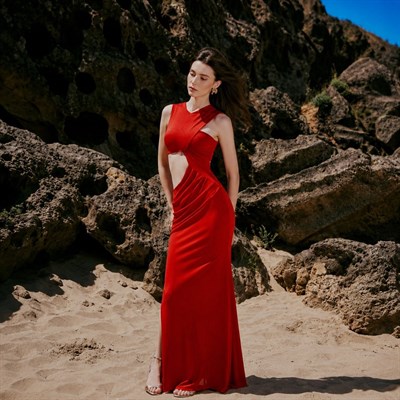 Sól Ruched & Draped Maxi Dress