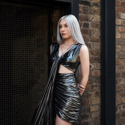 Saga Ruched Metallic Mini Dress