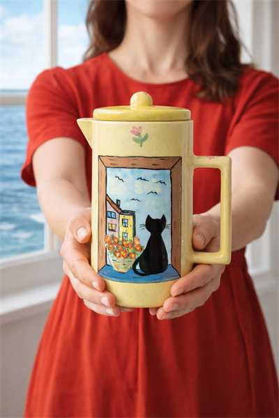 Sarı Kedili Sürahi 