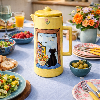 Sarı Kedili Sürahi 