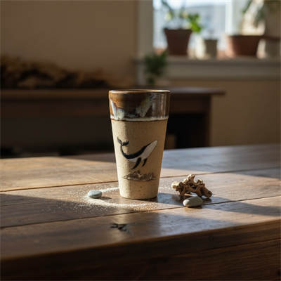 Stoneware Balina Figürlü Bardak
