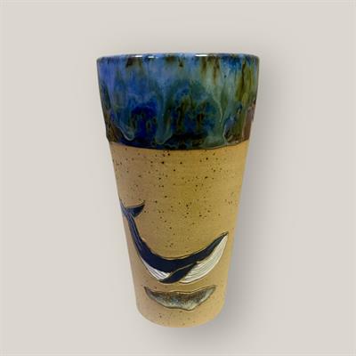 Stoneware Balina Figürlü Lacivert Bardak