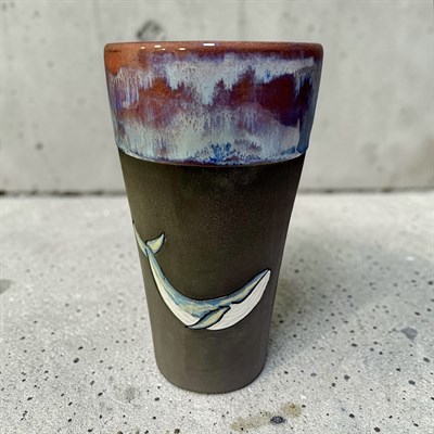 Stoneware Balina Figürlü Siyah Bardak