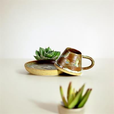 Stoneware Kahverengi Fincan Takımı