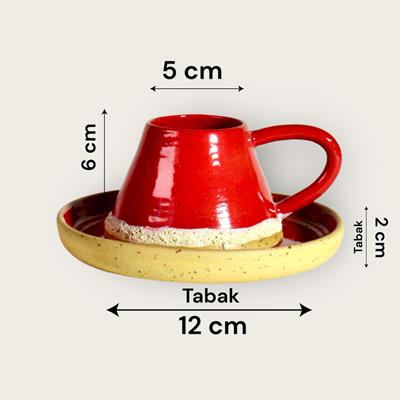 Stoneware Kırmızı Fincan Takımı