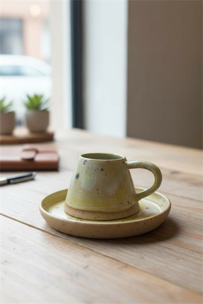 Stoneware Sarı Fincan Takımı