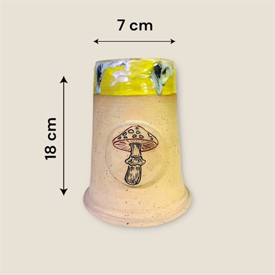 Stoneware Sarı Bira Bardağı