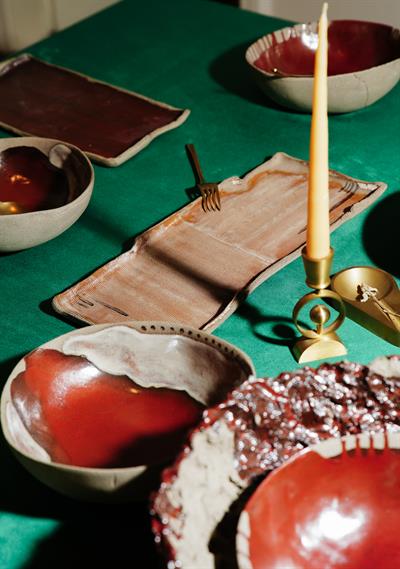Stoneware Tırtıklı Servis ve Sunum Tabağı