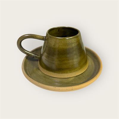 Stoneware Yağ Yeşili Fincan Takımı