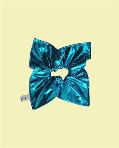 Tōten Metalik Mavi Scrunchie