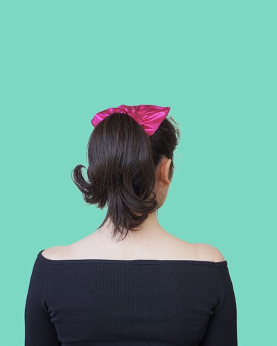 Tōten Metalik Pembe Scrunchie