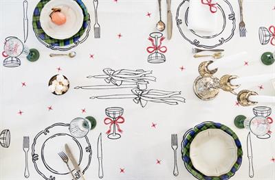Table Setting Christmas Masa Örtüsü