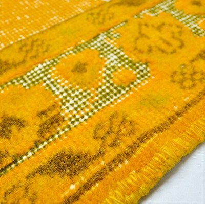 Turuncu Renk Kabartmalı Vintage Isparta Halısı 90x200 cm