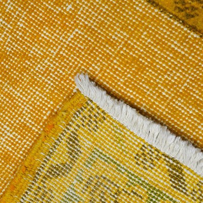 Turuncu Renk Kabartmalı Vintage Isparta Halısı 90x200 cm